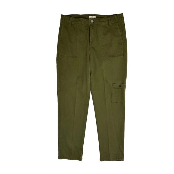 J. Jill Denim Baggy Cargo Mid Rise Chino Pants Green Streetwear